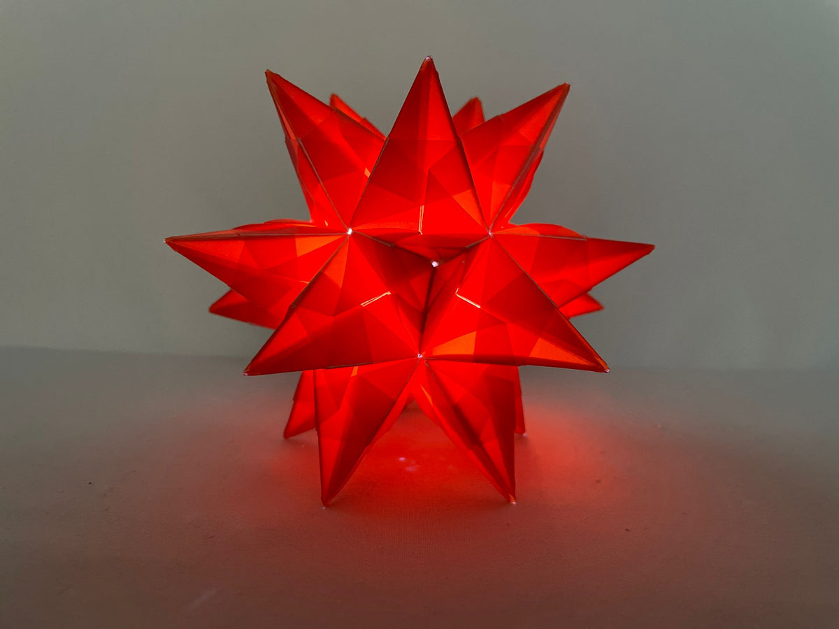3er-Set Bascetta-Sterne – Ø 30 cm, beleuchtet & hängend