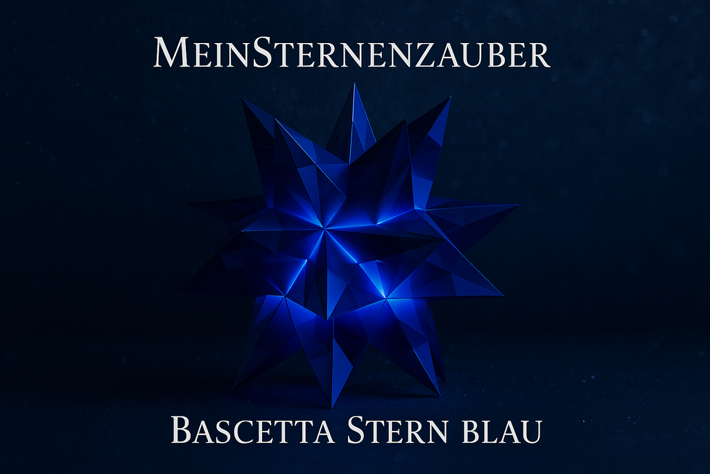 Bascetta Stern blau, handgefaltet, aus Papier, festliche Dekoration, Weihnachtsdeko, Handarbeit, MeinSternenzauber. Hochzeitstisch, elegant, Handgefaltete Bascetta Sterne in verschiedenen Farben, dekorativ,