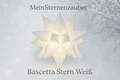 Handgefertigter Bascetta Stern weiss, 10cm Durchmesser, Micro LED batteriebetrieben